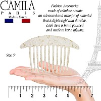 Camila Paris Cp2940 French Hair Side Combs White Pearl Interlocking Combs French Twist Hair Combs Strong Hold Hair Clips For W