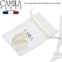 Camila Paris Cp2940 French Hair Side Combs White Pearl Interlocking Combs French Twist Hair Combs Strong Hold Hair Clips For W