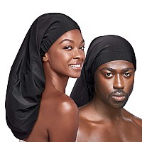 Red By Kiss Unisex Silky Spandex Loc Cap Dreadlocks Braids Cap Shower Cap Sleep Cap Black Super Jumbo