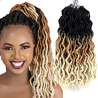 14 Inch Goddess Faux Locs Crochet Hair 6 Packslot Soft Gypsy Locs Wavy Crochet Braids Dreadlocks 3 Tone Curly Wavy Twist Braidi