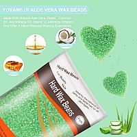 Yovanpur Hard Wax Beads For Brazilian Waxing At Home Pearl Wax For Bikini Face Eyebrow Legs 300G 10 Oz With 10 Wax Spatu