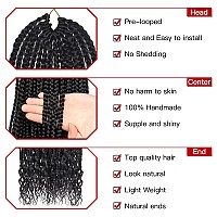 Xtrend 8 Packs 34 Inch Box Braids Crochet Hair Prelooped 3X Goddess Braids Hair Extensions Curly Ends Synthetic Boho Jumbo Box