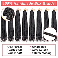 Xtrend 8 Packs 34 Inch Box Braids Crochet Hair Prelooped 3X Goddess Braids Hair Extensions Curly Ends Synthetic Boho Jumbo Box