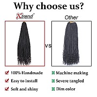 Xtrend 8 Packs 34 Inch Box Braids Crochet Hair Prelooped 3X Goddess Braids Hair Extensions Curly Ends Synthetic Boho Jumbo Box