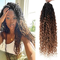 Curly Faux Locs Crochet Hair Goddess Locs Crochet Hair 18Inch Pre Looped Synthetic Deep Curly Hairstyle Hippie Locs Crochet Brai