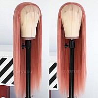 Lovestory Long Straight Synthetic Lace Front Wigs Pink Color Heat Resistant Synthetic Lace Hair Wig For Fashion Women