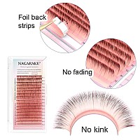 Nagaraku Easy Fan Volume Eyelash Extensions Ombre Red Black Color Lashes Supplies 007Mm C Curl Mix Tray 915Mm Rapid Blooming S