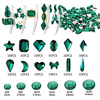 Belicey Nail Art Rhinestones Green Flatback Round Rhinestones Charms Nail Gem Stones With K9 Bling Glass Crystals Diamonds Jewel