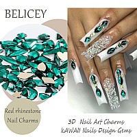 Belicey Nail Art Rhinestones Green Flatback Round Rhinestones Charms Nail Gem Stones With K9 Bling Glass Crystals Diamonds Jewel