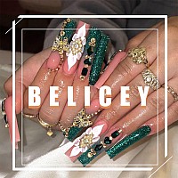 Belicey Nail Art Rhinestones Green Flatback Round Rhinestones Charms Nail Gem Stones With K9 Bling Glass Crystals Diamonds Jewel