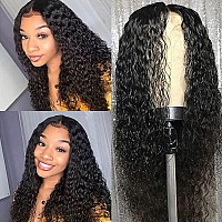 32 Inch Long Human Hair Wig Water Wave Lace Front Wigs Human Hair 180 Density Brazilian Virgin Human Hair 4X4 Curly Wave Lace C