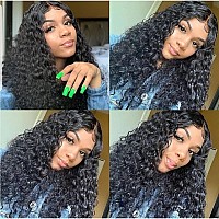 32 Inch Long Human Hair Wig Water Wave Lace Front Wigs Human Hair 180 Density Brazilian Virgin Human Hair 4X4 Curly Wave Lace C