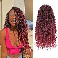 Faux Locs Crochet Hair 14 Inch 7 Packs Curly Goddess Locs Crochet Hair Pre Looped River Locs Crochet Braids Hair For Black Wom