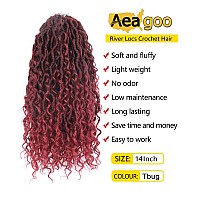 Faux Locs Crochet Hair 14 Inch 7 Packs Curly Goddess Locs Crochet Hair Pre Looped River Locs Crochet Braids Hair For Black Wom