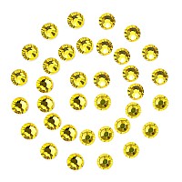 1440Pcs Lemon Yellow Crystal Rhinestonesglass Flatback Rhinestones Gemstones For Nail Face Makeup Art Crafts Clothes Decoration