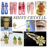 1440Pcs Lemon Yellow Crystal Rhinestonesglass Flatback Rhinestones Gemstones For Nail Face Makeup Art Crafts Clothes Decoration