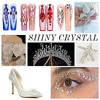 1440Pcs White Crystal Rhinestonesglass Flatback Rhinestones Gemstones For Nail Face Makeup Art Crafts Clothes Decoration Ss20