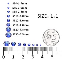 1440Pcs Blue Crystal Rhinestones,Glass Flatback Rhinestones Mini Gemstones for Nail Face Makeup Art Crafts Clothes Decoration -(SS8,2.4mm,Blue)