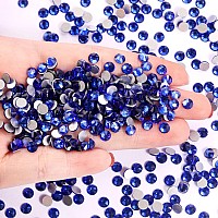 1440Pcs Blue Crystal Rhinestones,Glass Flatback Rhinestones Mini Gemstones for Nail Face Makeup Art Crafts Clothes Decoration -(SS8,2.4mm,Blue)