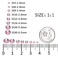 1440Pcs Light Pink Crystal Rhinestonesglass Flatback Rhinestones Gemstones For Nail Face Makeup Art Crafts Clothes Decoration