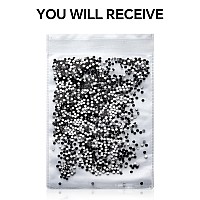 1440Pcs Black Crystal Rhinestonesglass Flatback Rhinestones Gemstones For Nail Face Makeup Art Crafts Clothes Decoration Ss1