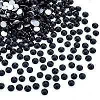 1440Pcs Black Crystal Rhinestonesglass Flatback Rhinestones Gemstones For Nail Face Makeup Art Crafts Clothes Decoration Ss1