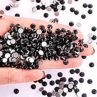 1440Pcs Black Crystal Rhinestonesglass Flatback Rhinestones Gemstones For Nail Face Makeup Art Crafts Clothes Decoration Ss1