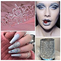 1440Pcs White Crystal Rhinestonesglass Flatback Rhinestones Small Gemstones For Nail Face Makeup Art Crafts Clothes Decoration