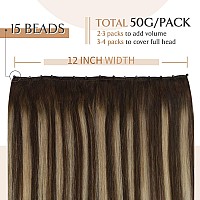 Sunny Hair Beaded Weft Hair Extensions Human Hair 50G Micro Bead Weft Hair Extensions Real Human Hair Straight Weft Hair Extensi