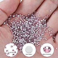 1440Pcs Light Pink Crystal Rhinestonesglass Flatback Rhinestones Gemstones Small For Nail Face Makeup Art Crafts Clothes Decora