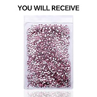 1440Pcs Light Pink Crystal Rhinestonesglass Flatback Rhinestones Gemstones Small For Nail Face Makeup Art Crafts Clothes Decora