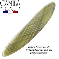 Camila Paris Cp3389 French Hair Barrette Clip For Girls Gray Green Small Strong Hold Grip Hair Clips For Women No Slip Rubberi