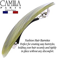 Camila Paris Cp3389 French Hair Barrette Clip For Girls Gray Green Small Strong Hold Grip Hair Clips For Women No Slip Rubberi