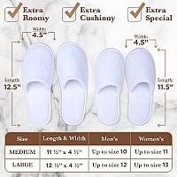 Spa Slippers Disposable Slippers For Guests Bulk Of 6 Pairs Nonslip Closedtoe Premium White Spa Slippers Bulk With Travel B