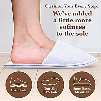 Spa Slippers Disposable Slippers For Guests Bulk Of 6 Pairs Nonslip Closedtoe Premium White Spa Slippers Bulk With Travel B