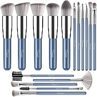 Bestope Pro Makeup Brush Set 16 Pcs Premium Synthetic Foundation Powder Concealers Eye Shadows Blush Makeup Brushes Blue