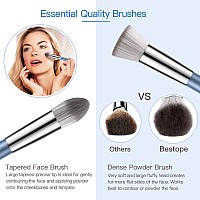 Bestope Pro Makeup Brush Set 16 Pcs Premium Synthetic Foundation Powder Concealers Eye Shadows Blush Makeup Brushes Blue