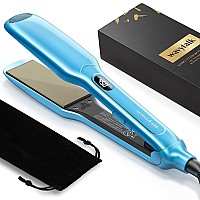 Wavytalk Hair Straightener, 1.7 Inch Wide Titanium Flat Iron For Hair, Professional Hair Straightener With Adjustable Temp(290 ?-450?), Fast Heat Up Dual Voltage Flat Iron (Blue)