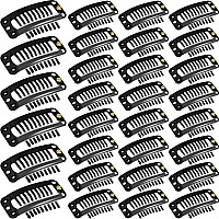 Willbond 30 Pieces 32 Mm 9Teeth Hair Extension Clips For Women Hair Extensions Diy Black