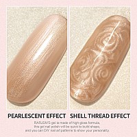 Rarjsm Pearl Gel Nail Polish Glitter Drawing Gel Polish Rose Gold Shimmer Mermaid Nail Gel Soak Off Uv Gel For Salon Home Diy M