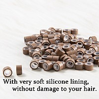 2500Pcs Hair Extentions Micro Rings Links Beads 5Mm Silicone Lined Beads For Human Hair Extensions Tooldark Blonde