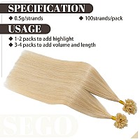 Sego U Tip Hair Extensions Human Hair Pre Bonded Keratin Fushion Nail Tip Human Hair Extensions 100 Real Remy Hair Silky Straig