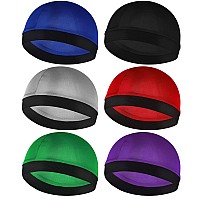 Molain 6Pcs Wave Cap For Men Silky Durags Elastic Band Caps 360 540 720 Waves Soft Breathable Satin Durag Unisex Adults Kids Sku