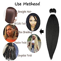 Ubeleco Braiding Hair 48 Inch Braiding Hair Pre Stretched 8 Packs Professional Synthetic Hot Water Setting Soft Yaki Texture