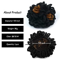 Yinmei Baibian Dreadlock Bun Drawstring Ponytail Faux Locs Petal Braided Afro Puffs Hair Pieces Clip In On Braids Hairpieces Syn