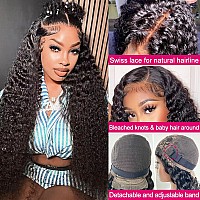 Sosatisfy Deep Wave Lace Front Wigs Human Hair 4X4 Hd Transparent Lace Closure Wigs Glueless 180 Density Human Hair Wigs For Bl