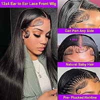 Straight Lace Front Wigs 13x4 HD Lace Frontal Wigs 180% Density Glueless Straight Human Hair Wig Pre Plucked with Baby Hair for Women Unprocessed Brazilian Virgin Remy Human Hair Natural Color 32 inch