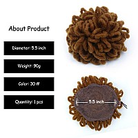 Yinmei Baibian Brown Dreadlocks Bun Afro Puff Drawstring Locs Ponytail Hair Braided Chignon Faux Loc Braids Buns Synthetic Clip