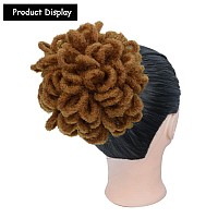 Yinmei Baibian Brown Dreadlocks Bun Afro Puff Drawstring Locs Ponytail Hair Braided Chignon Faux Loc Braids Buns Synthetic Clip