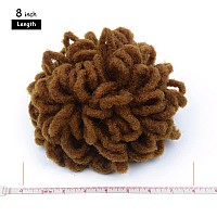 Yinmei Baibian Brown Dreadlocks Bun Afro Puff Drawstring Locs Ponytail Hair Braided Chignon Faux Loc Braids Buns Synthetic Clip